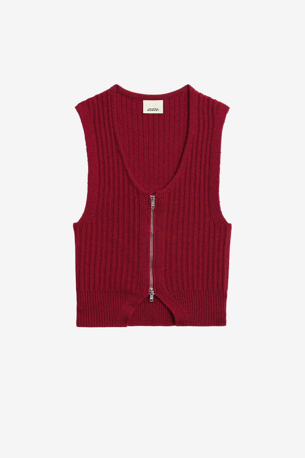Gilet sans manches en maille tube devima - Deep red - Woman - 1
