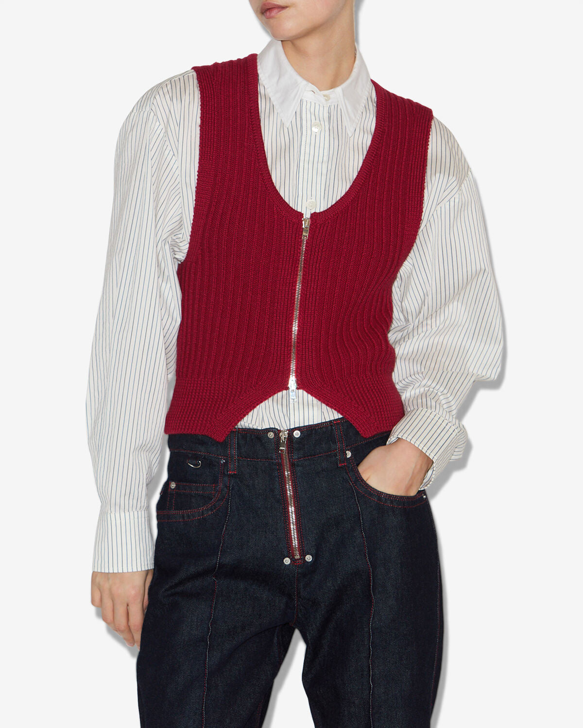 Devima vest Woman Deep red 5