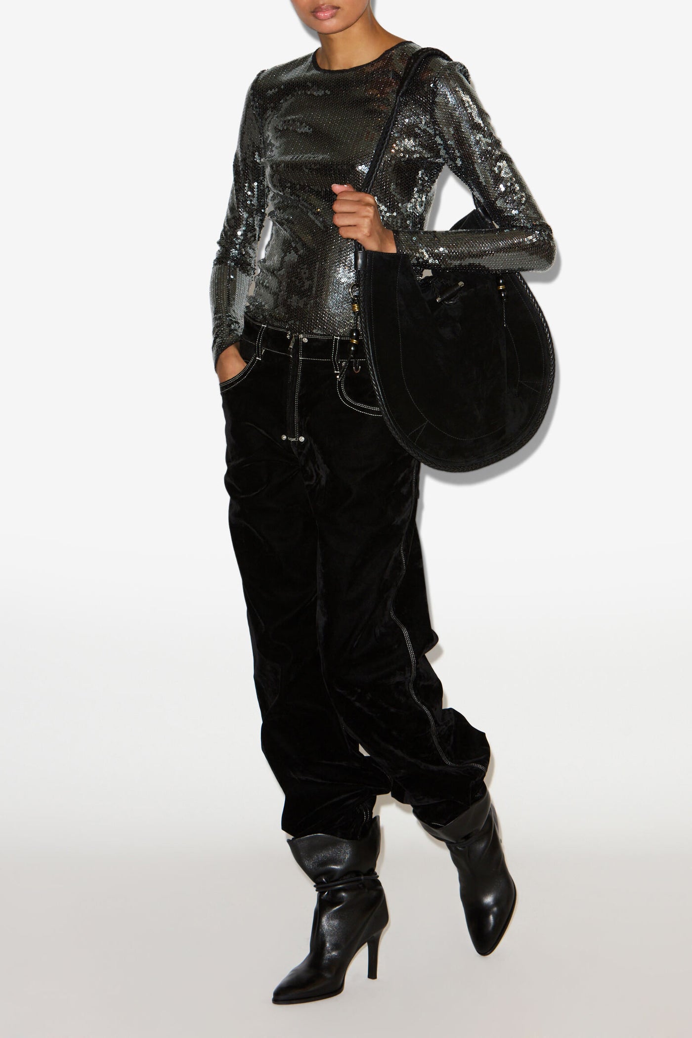 Hilda スパンコール付き 長袖 トップ - Gun metal - Woman - 2