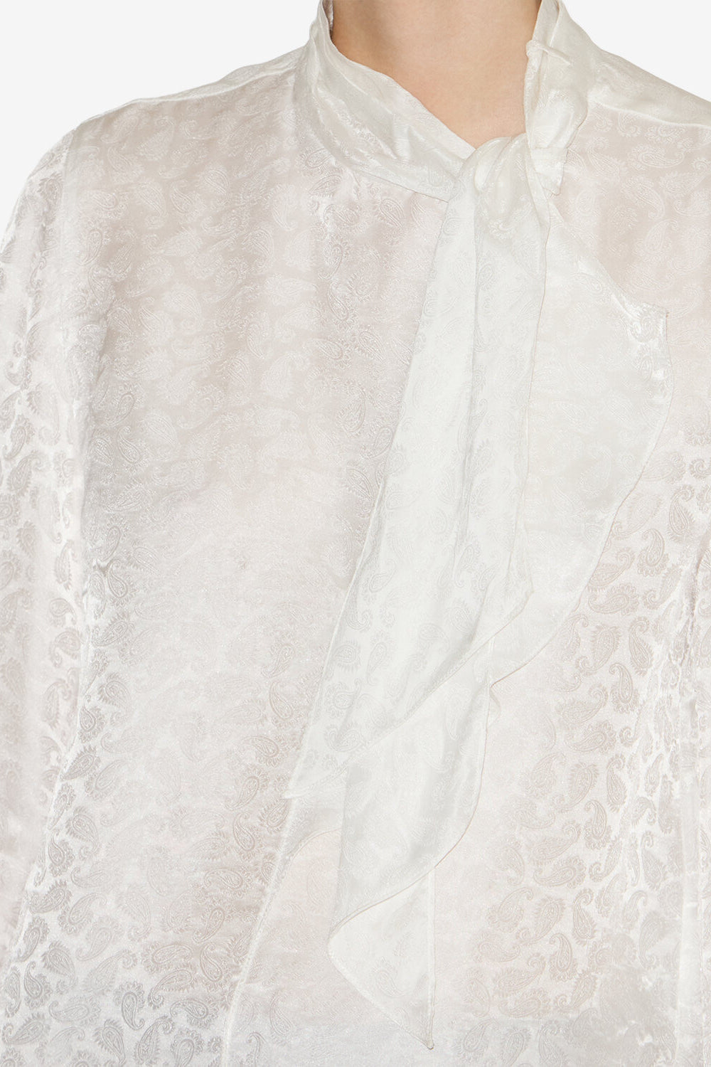Blusa de jacquard de seda raphaella - Blanco - Woman - 3