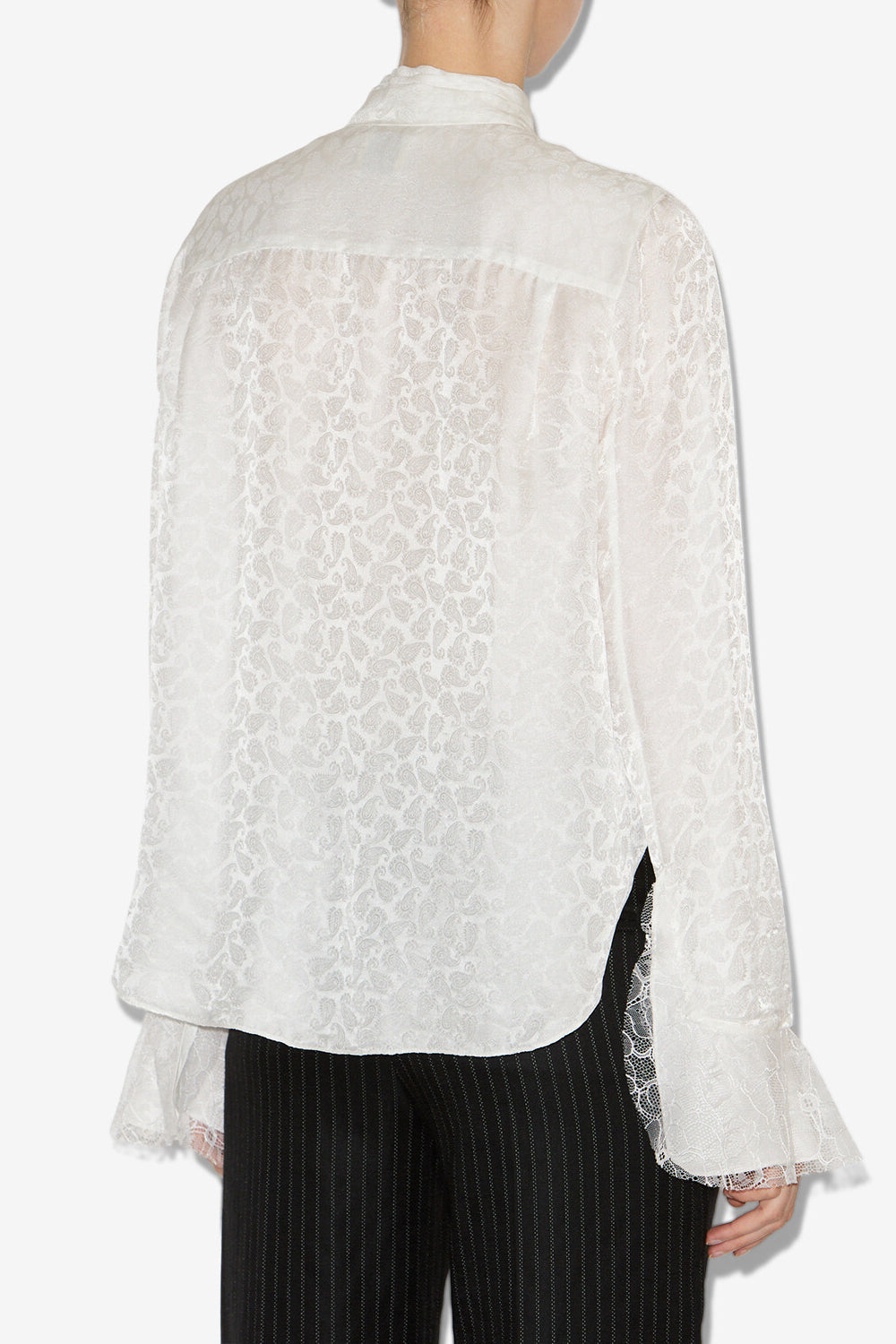 Blusa de jacquard de seda raphaella - Blanco - Woman - 5