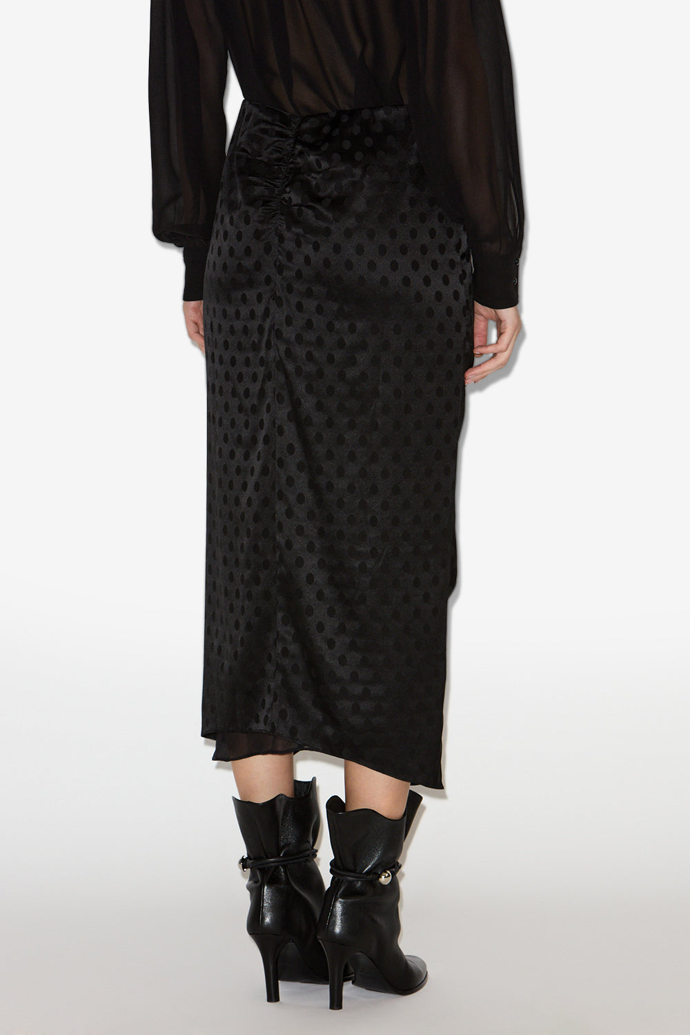 Falda larga breen de seda - Negro - Woman - 5