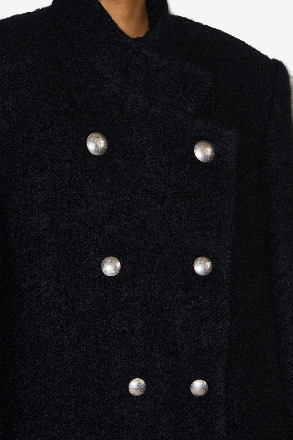 Cappotto in lana spazzolata giusa - Nero - Woman - 3