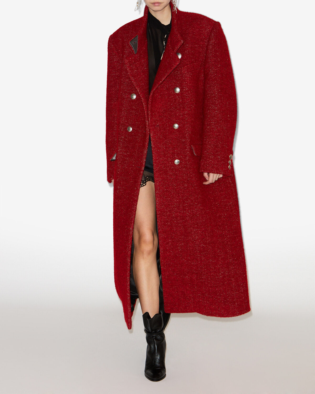 Mantel giusa Woman Deep red 2
