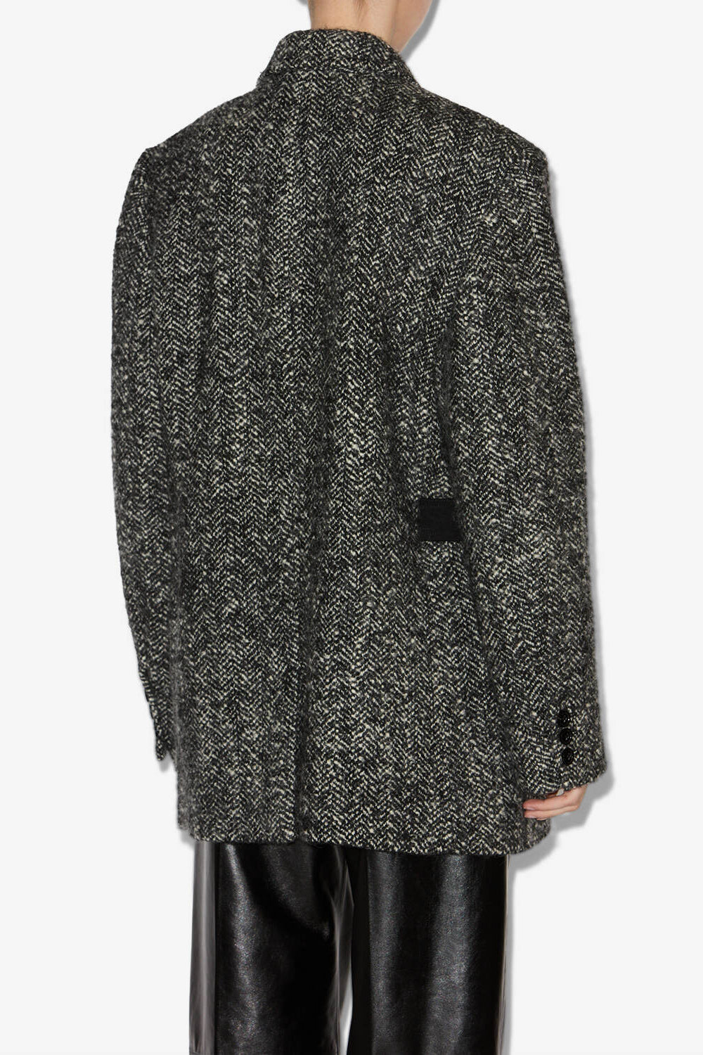 Veste courte ezzia en laine vierge - Noir et écru - Woman - 5