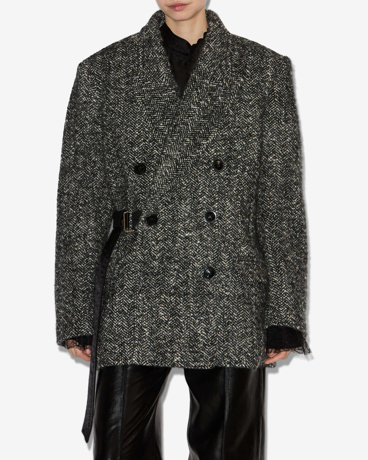 Mantel ezzia Woman Black and ecru 4