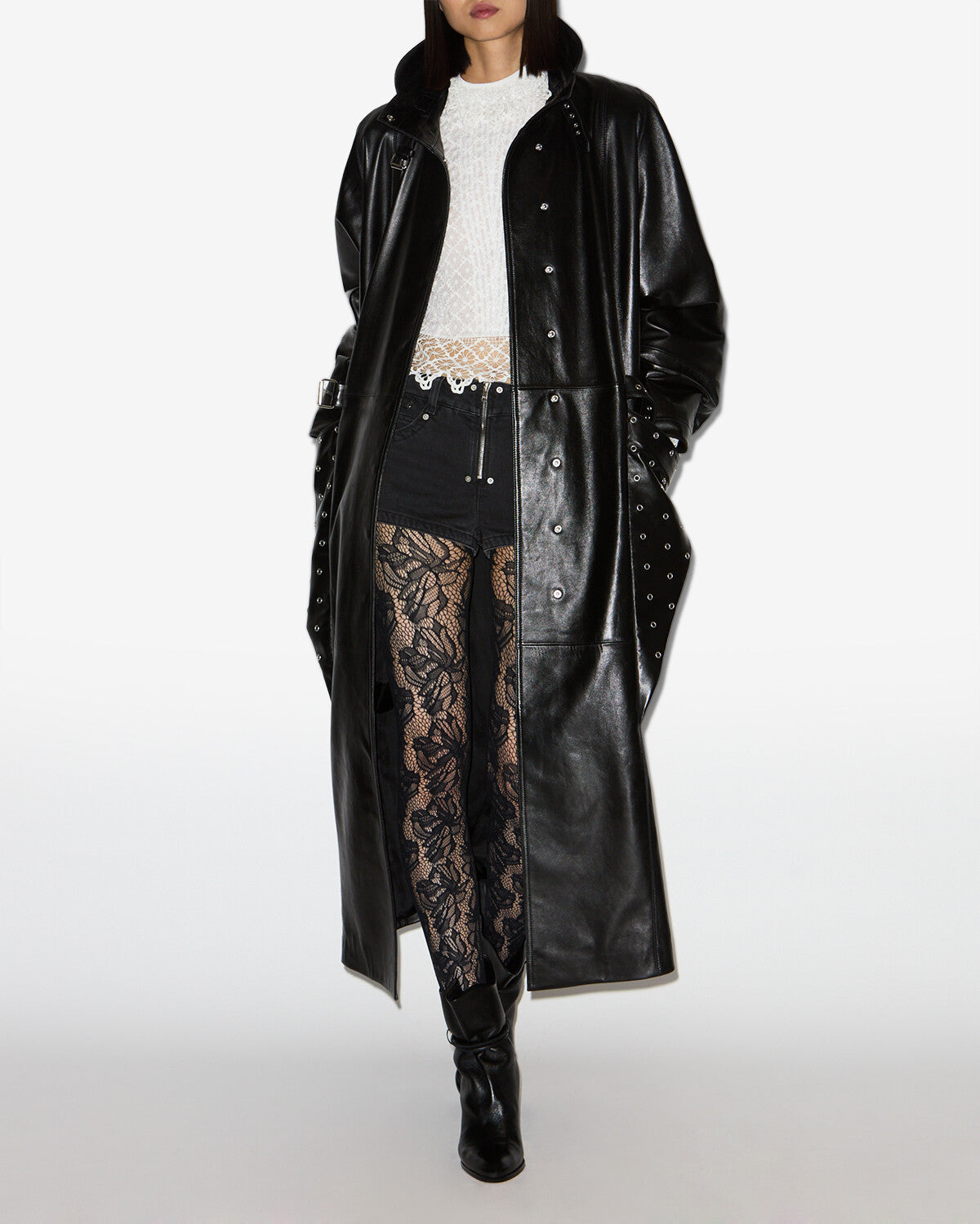 Cappotto cesira in pelle - Nero - Woman - 1