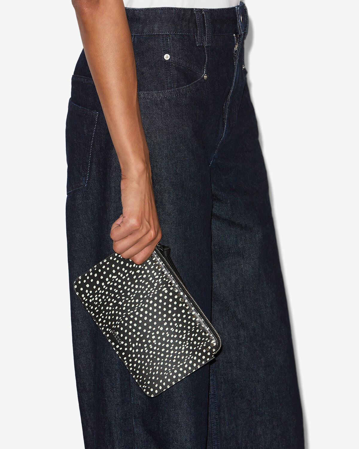 Petite maro flat pouch Woman Noir et écru 3