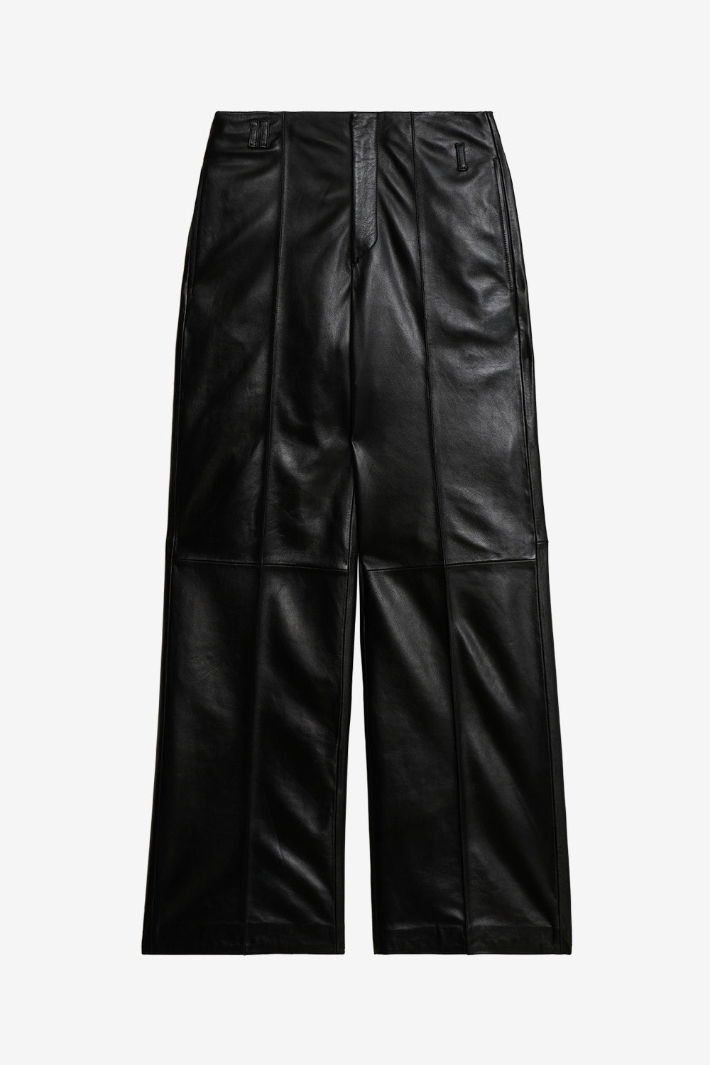 Pantalón ancho de cuero suave ciara - Negro - Woman - 1