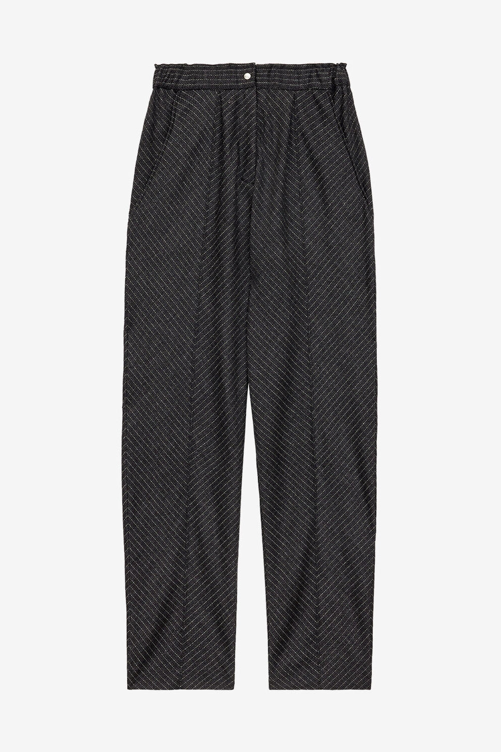 Rakia ヴァージンウール タック入りパンツ - Anthracite - Woman - 1