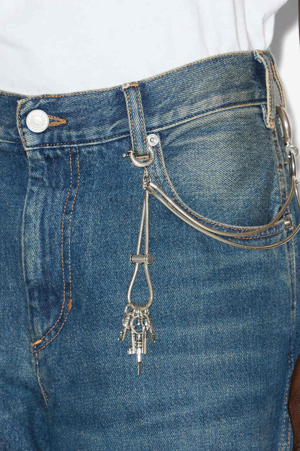Portachiavi duo in ottone cassy - Argento - Man - 2