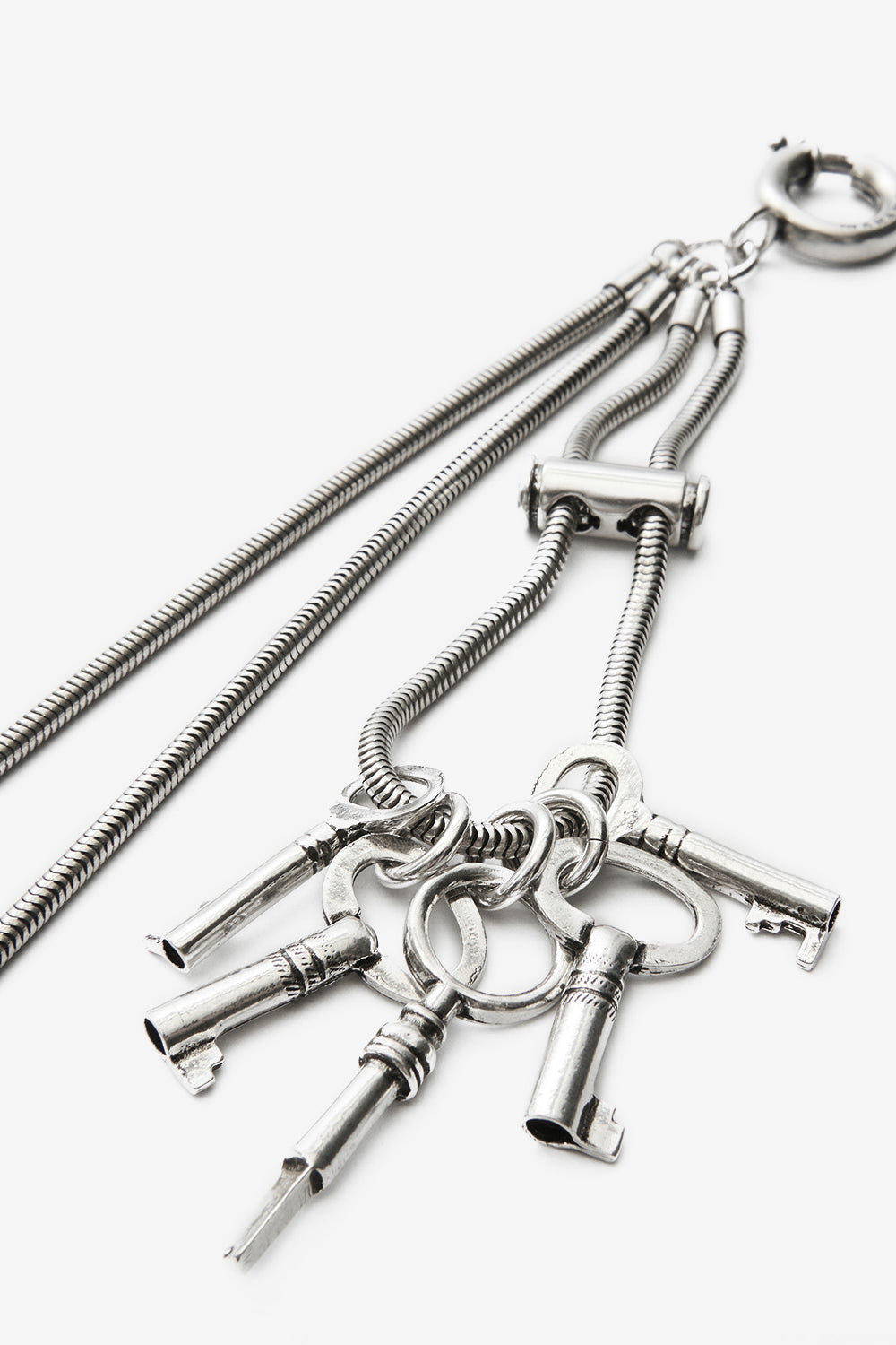 Portachiavi duo in ottone cassy - Argento - Man - 3