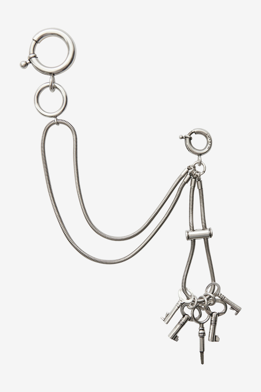 Portachiavi duo in ottone cassy - Argento - Man - 1