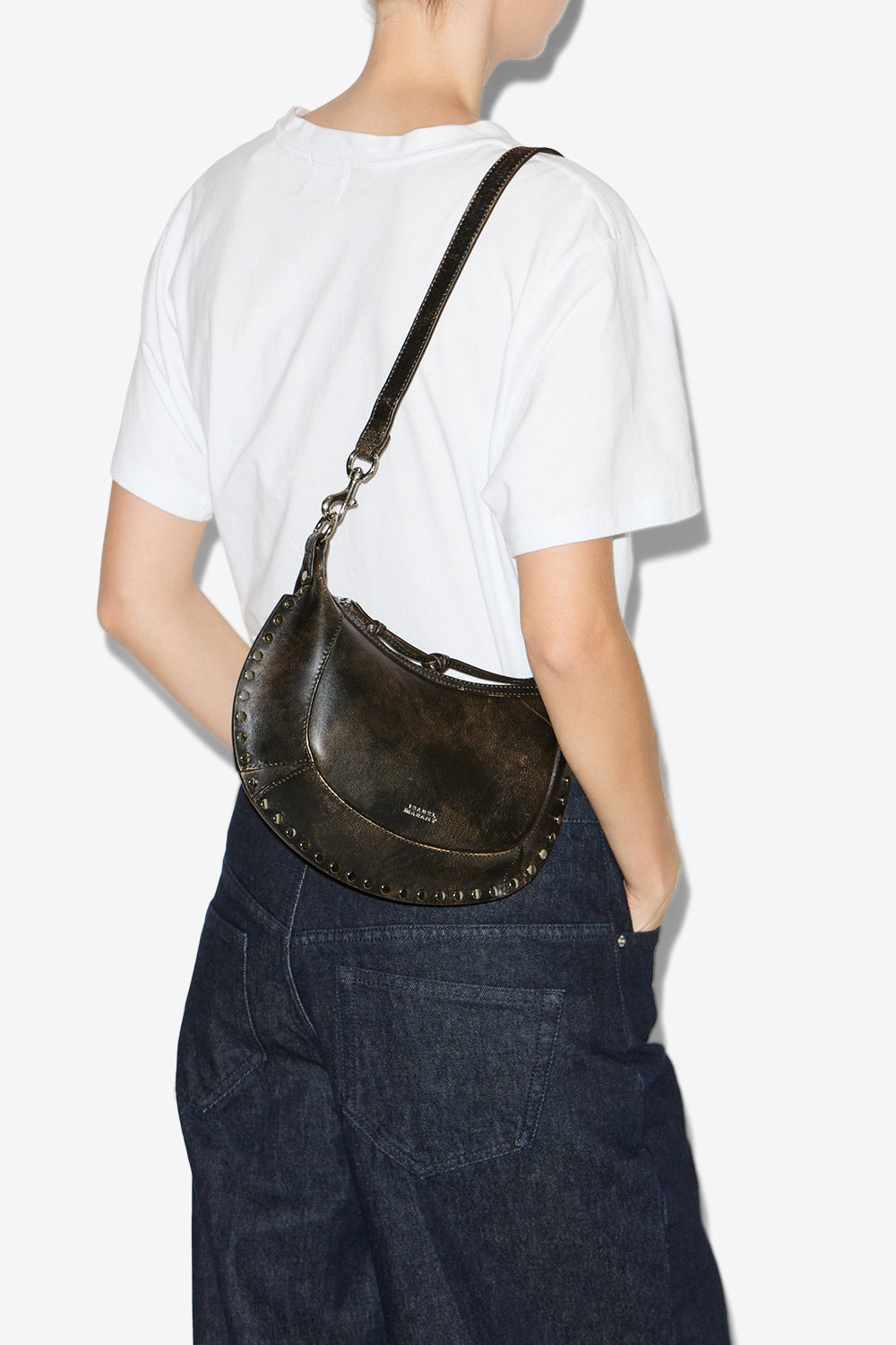 Sac porté épaule en cuir oskan moon - Marron vintage - Woman - 4