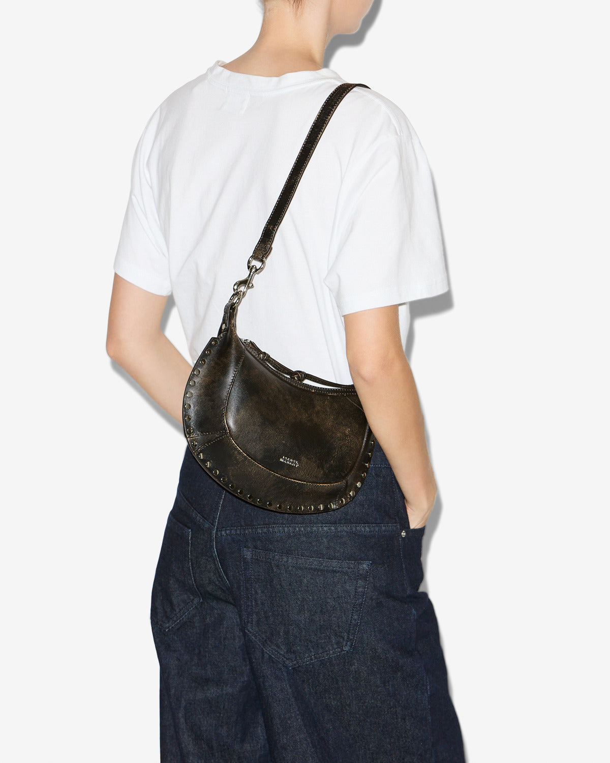 Sac porté épaule en cuir oskan moon - Marron vintage - Woman - 4