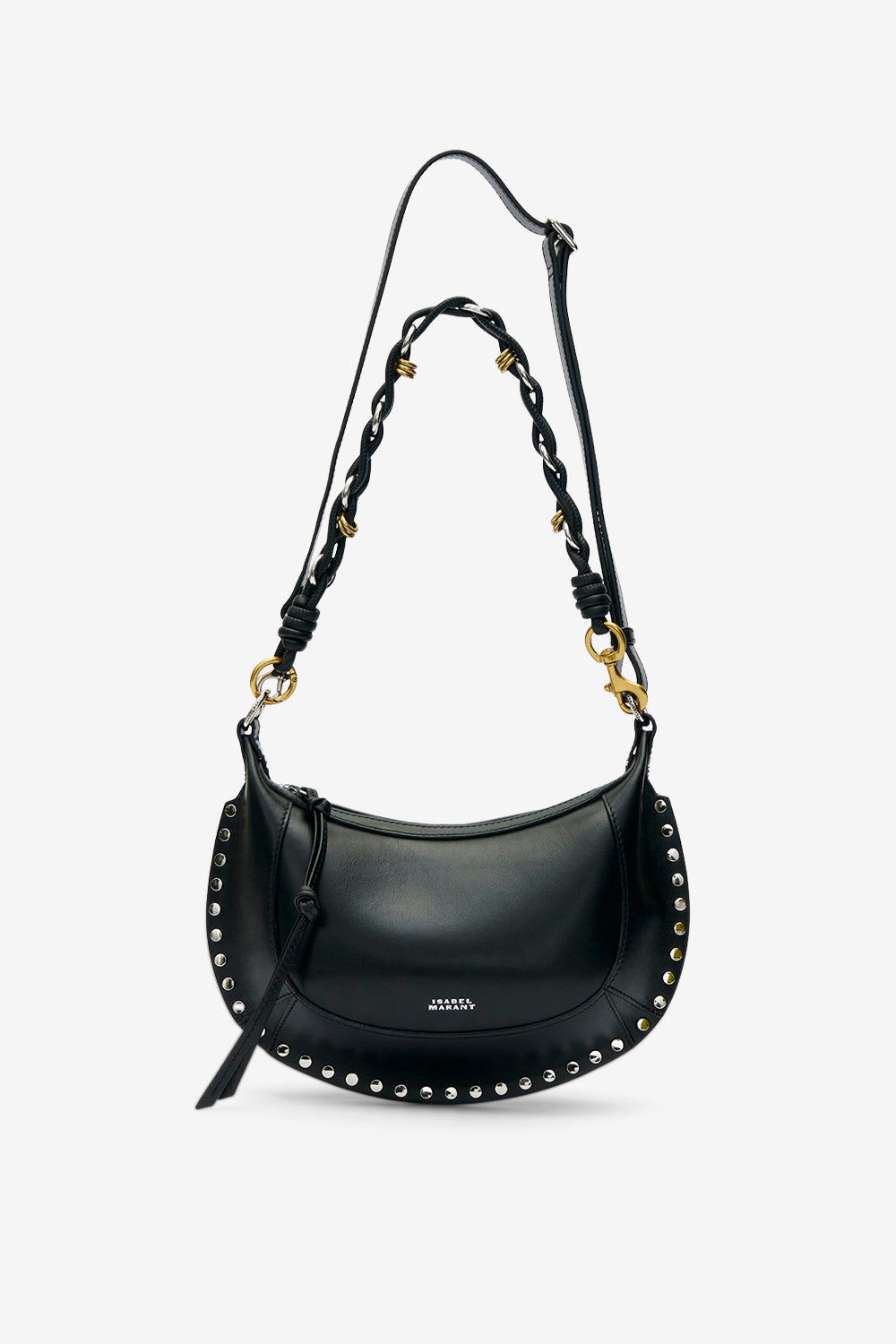 Sac porté épaule en cuir oskan moon  - Noir et argenté - Woman - 6