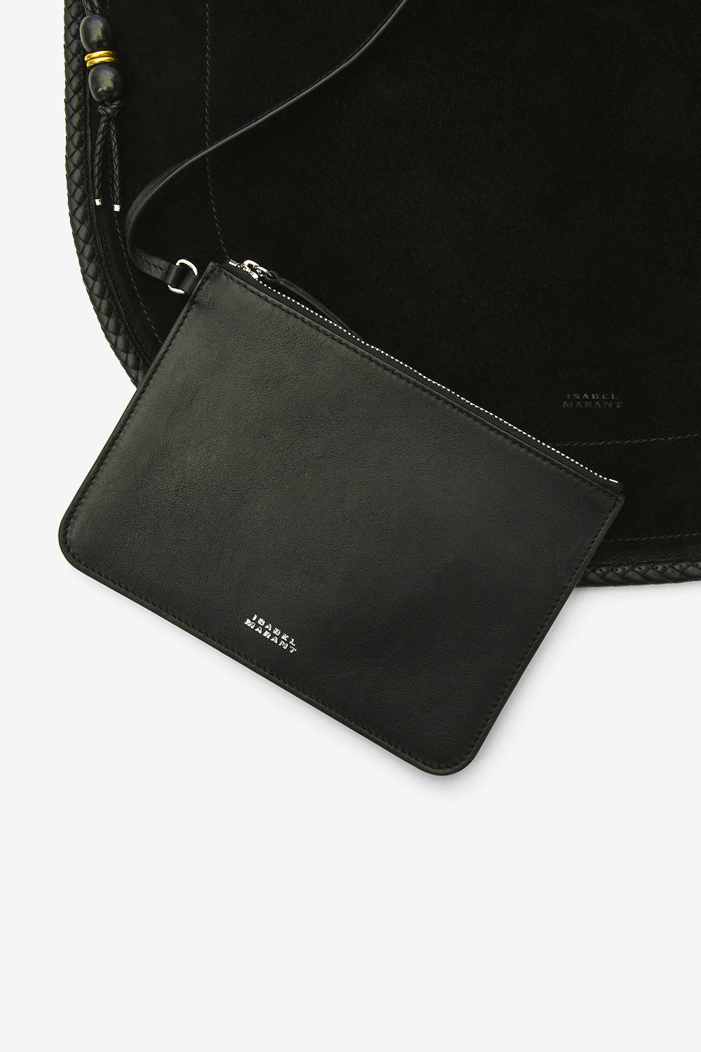Sac oskan hobo soft en cuir velours - Noir et argenté - Woman - 3