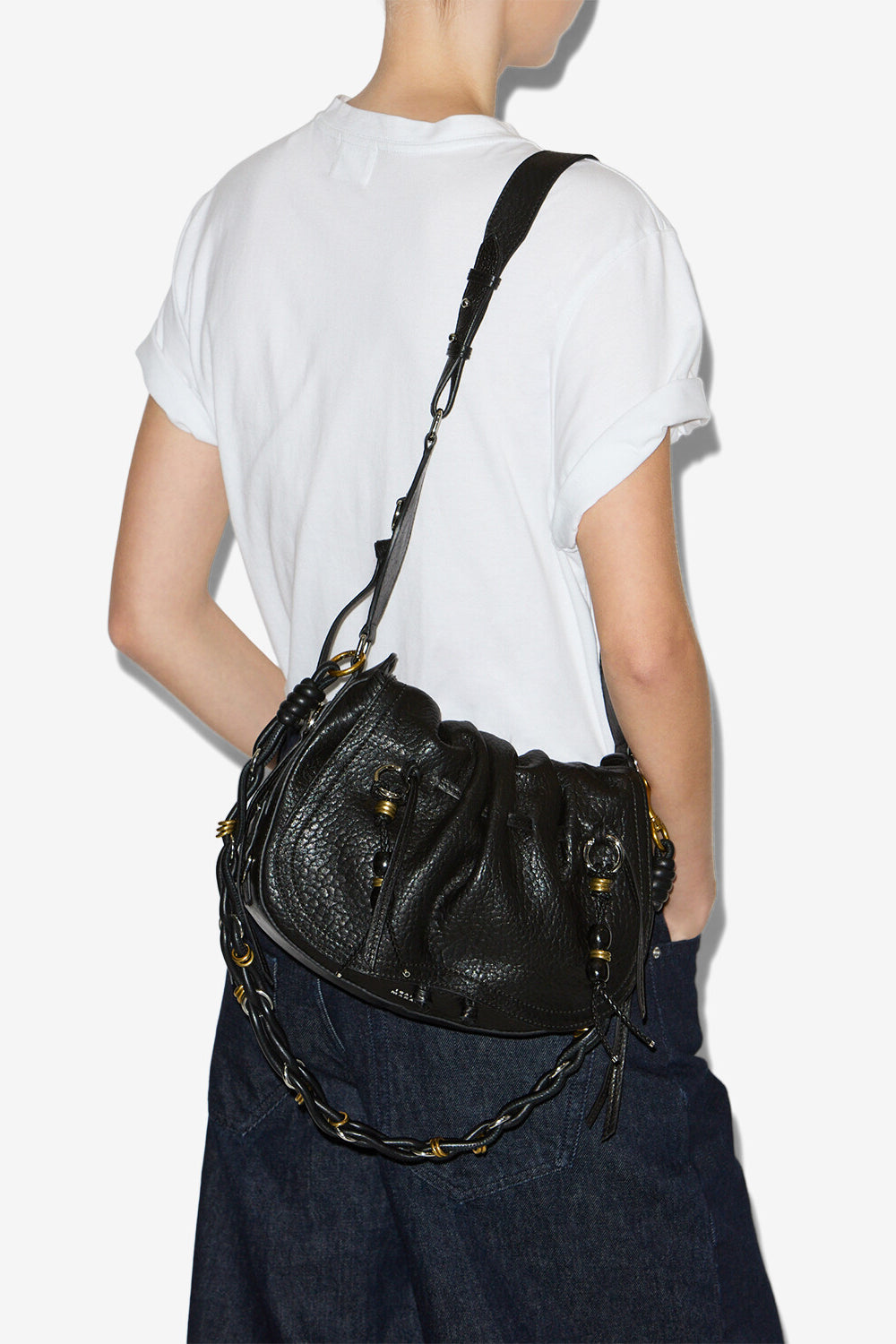 Bolton 가죽 소재의 숄더백 - Black and silver - Woman - 4