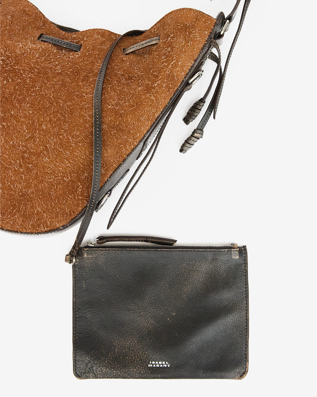 Isabel Marant Sac Bolton Hobo en cuir velours