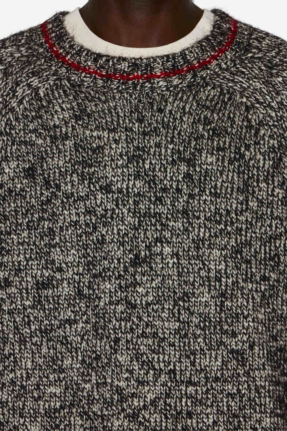 Pullover ivanhoa aus super kid mohair - Ecru-anthracite - Man - 3