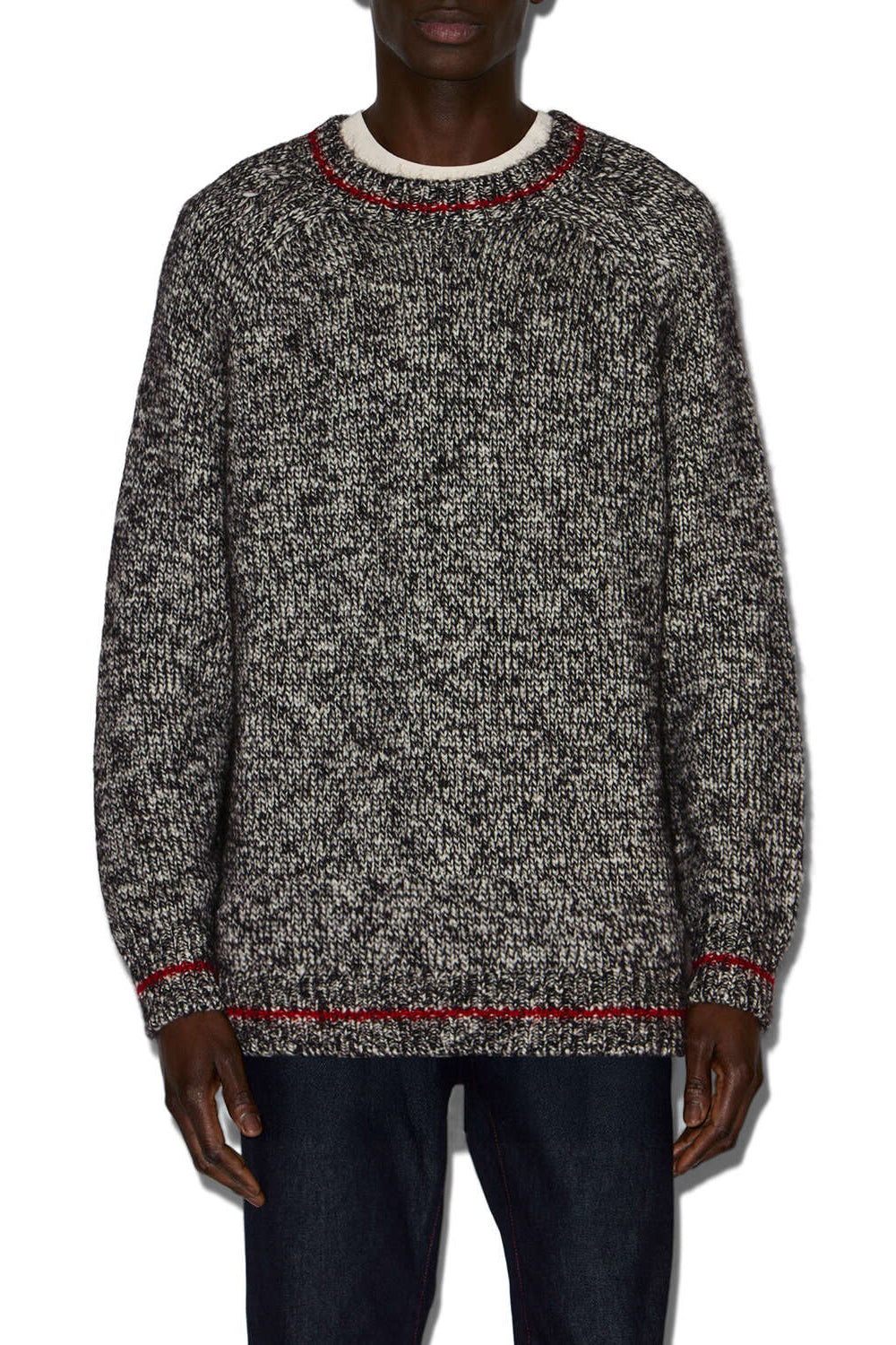 Pullover ivanhoa aus super kid mohair - Ecru-anthracite - Man - 4