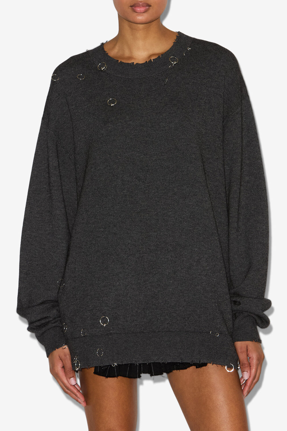 Jersey de lana con anillas cassandre - Anthracite - Woman - 4