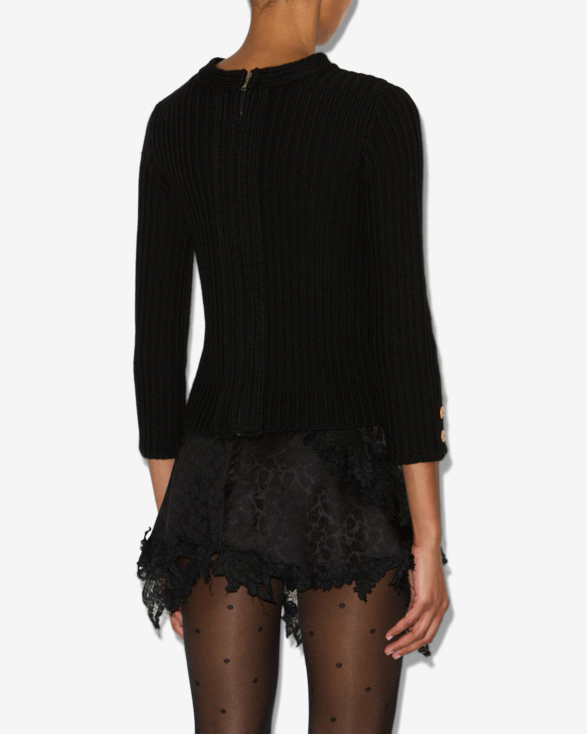 Pull en maille à côtes dixie - Noir - Woman - 4