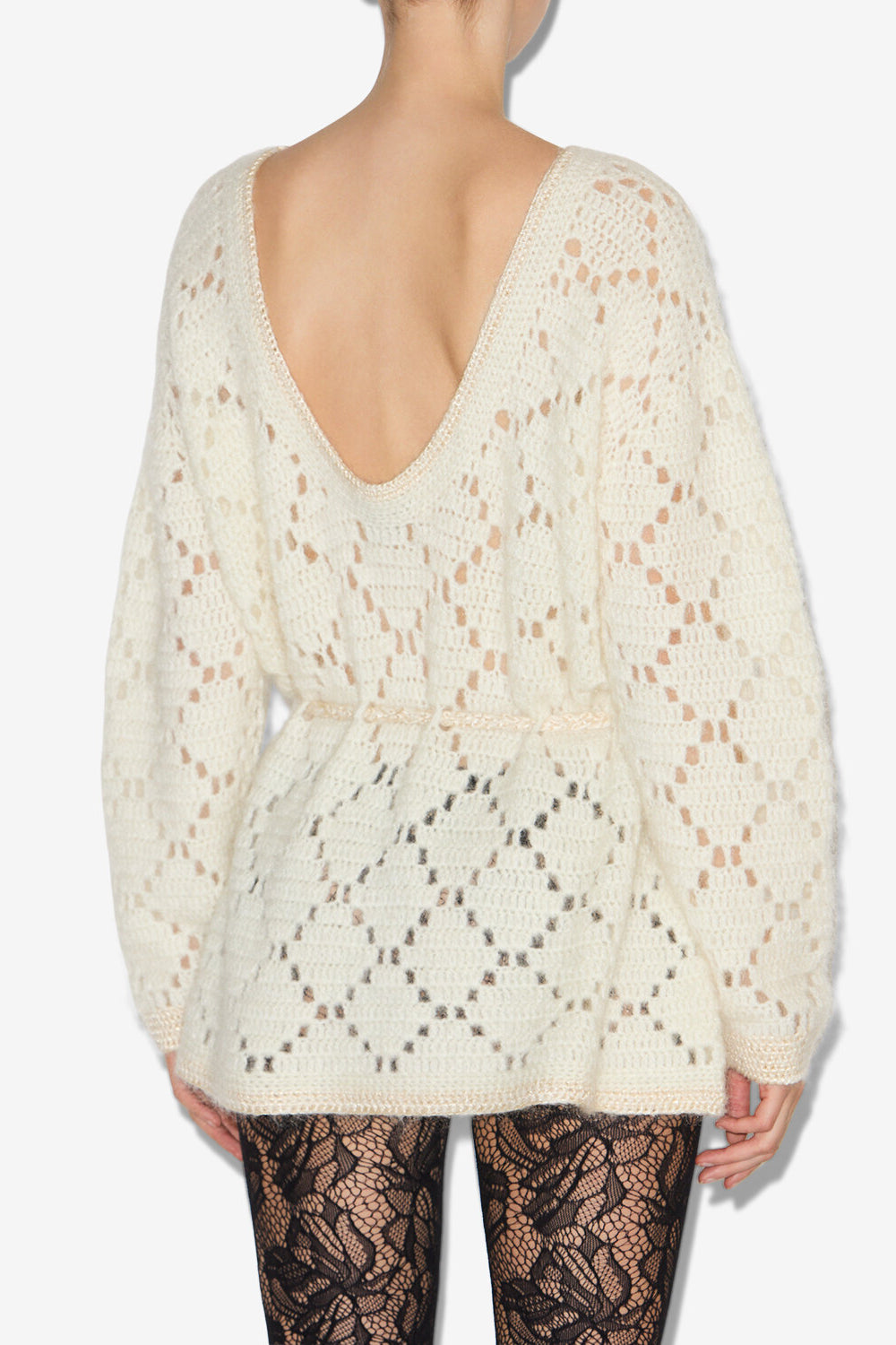 Robe-pull en laine et mohair merida - Écru - Woman - 5