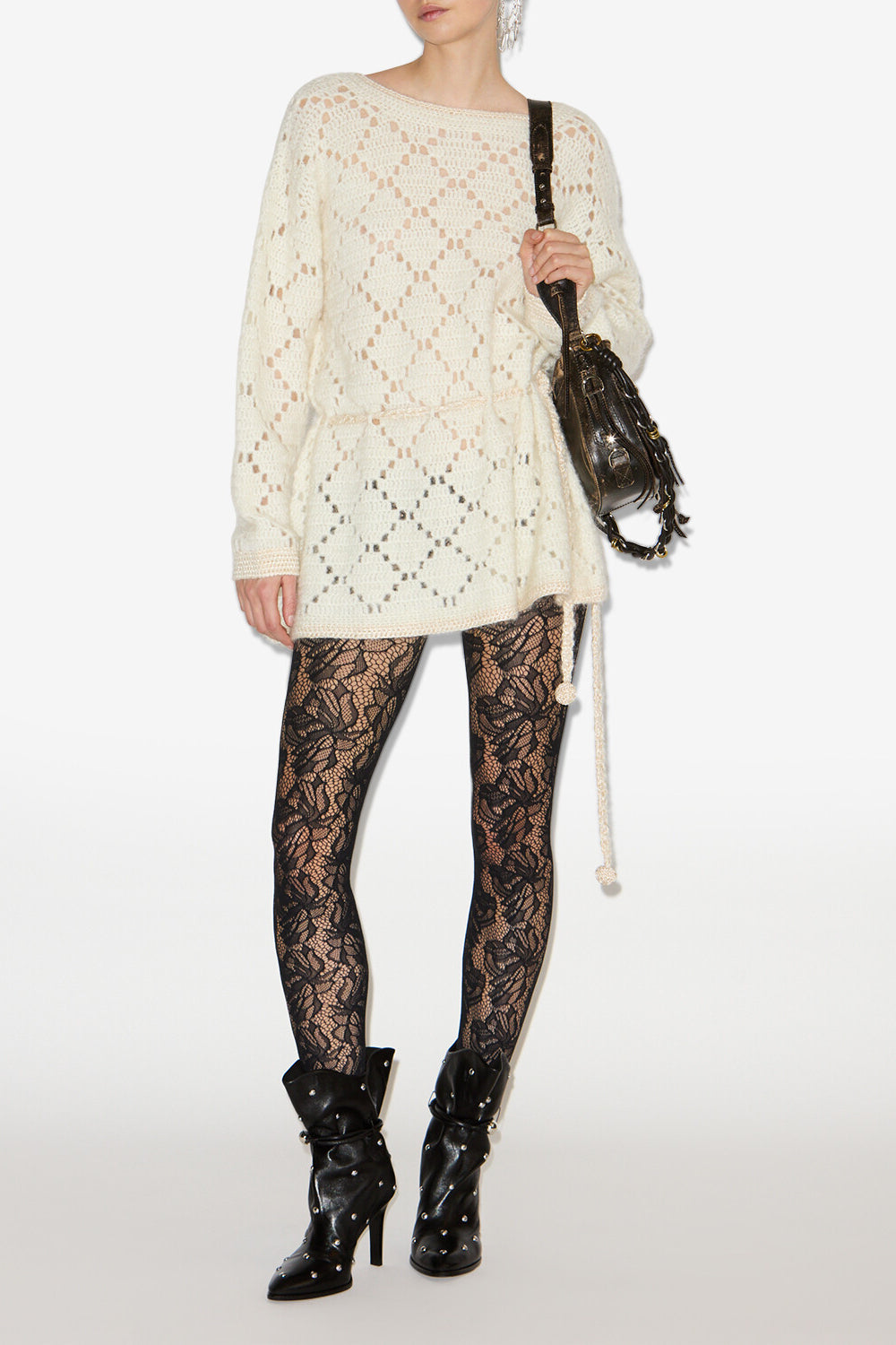 Robe-pull en laine et mohair merida - Écru - Woman - 2