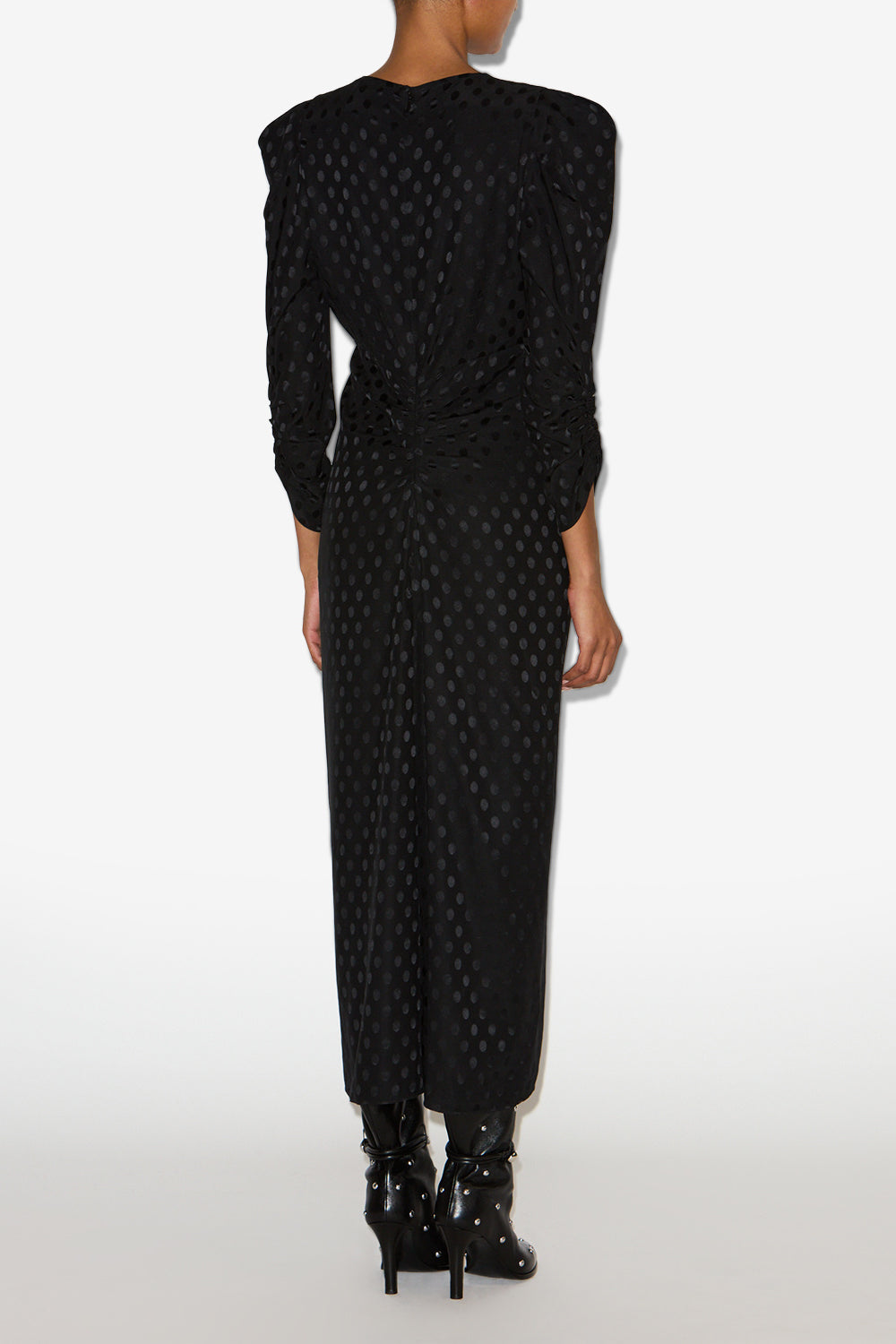 Robe longue en soie imprimée albini - Noir - Woman - 4