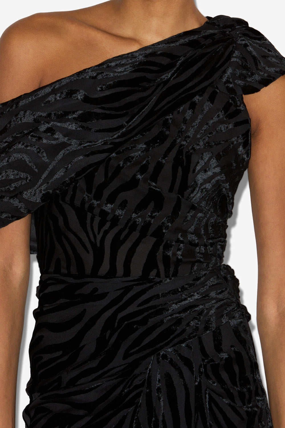 Robe asymétrique imprimée cyane - Noir - Woman - 3