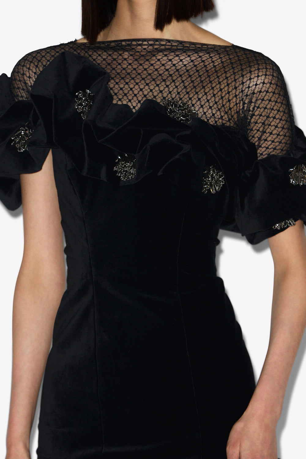 Robe courte eliska à volants - Noir - Woman - 3