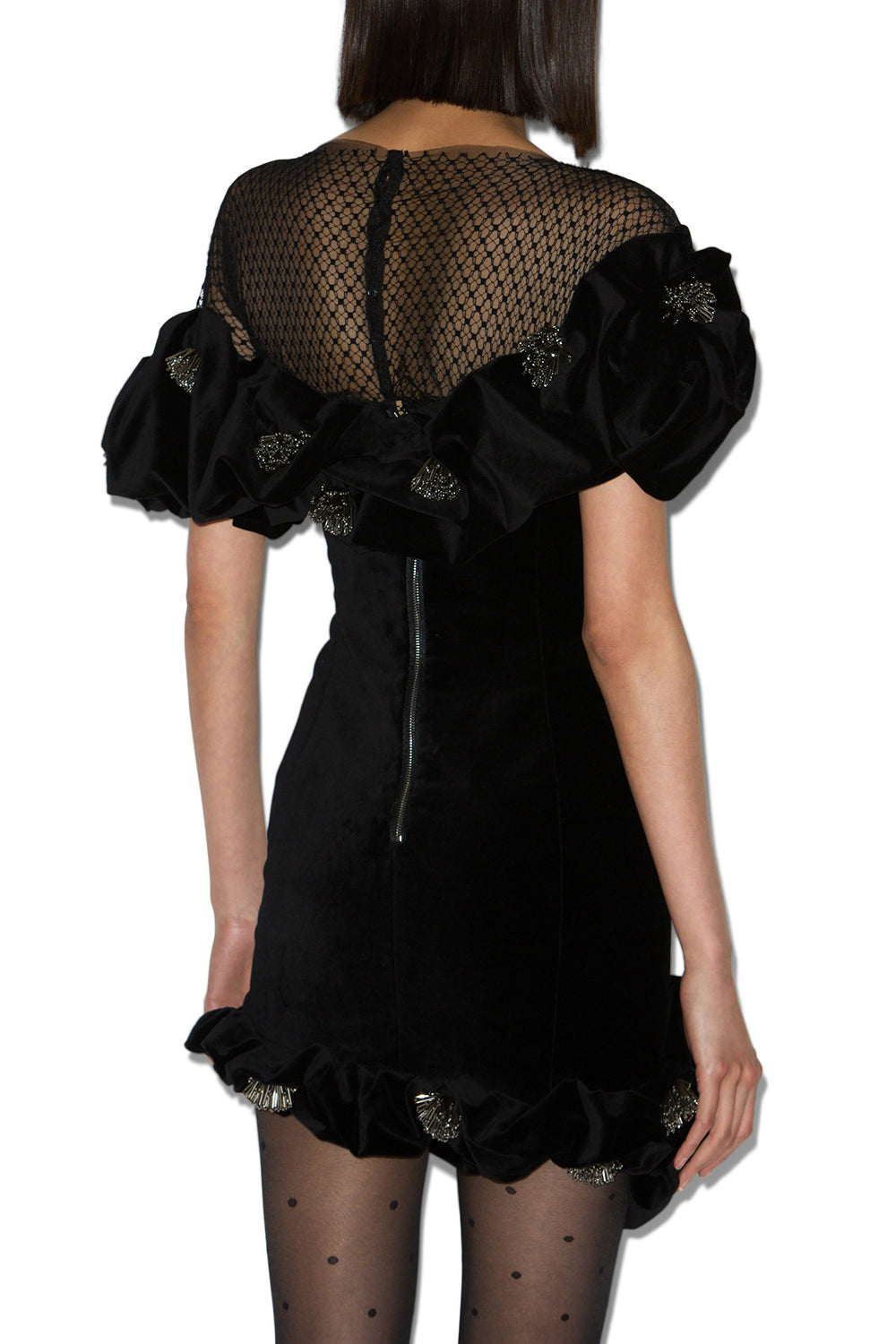 Robe courte eliska à volants - Noir - Woman - 5