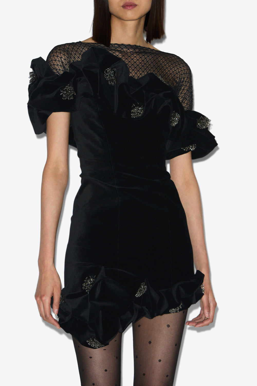 Robe courte eliska à volants - Noir - Woman - 4