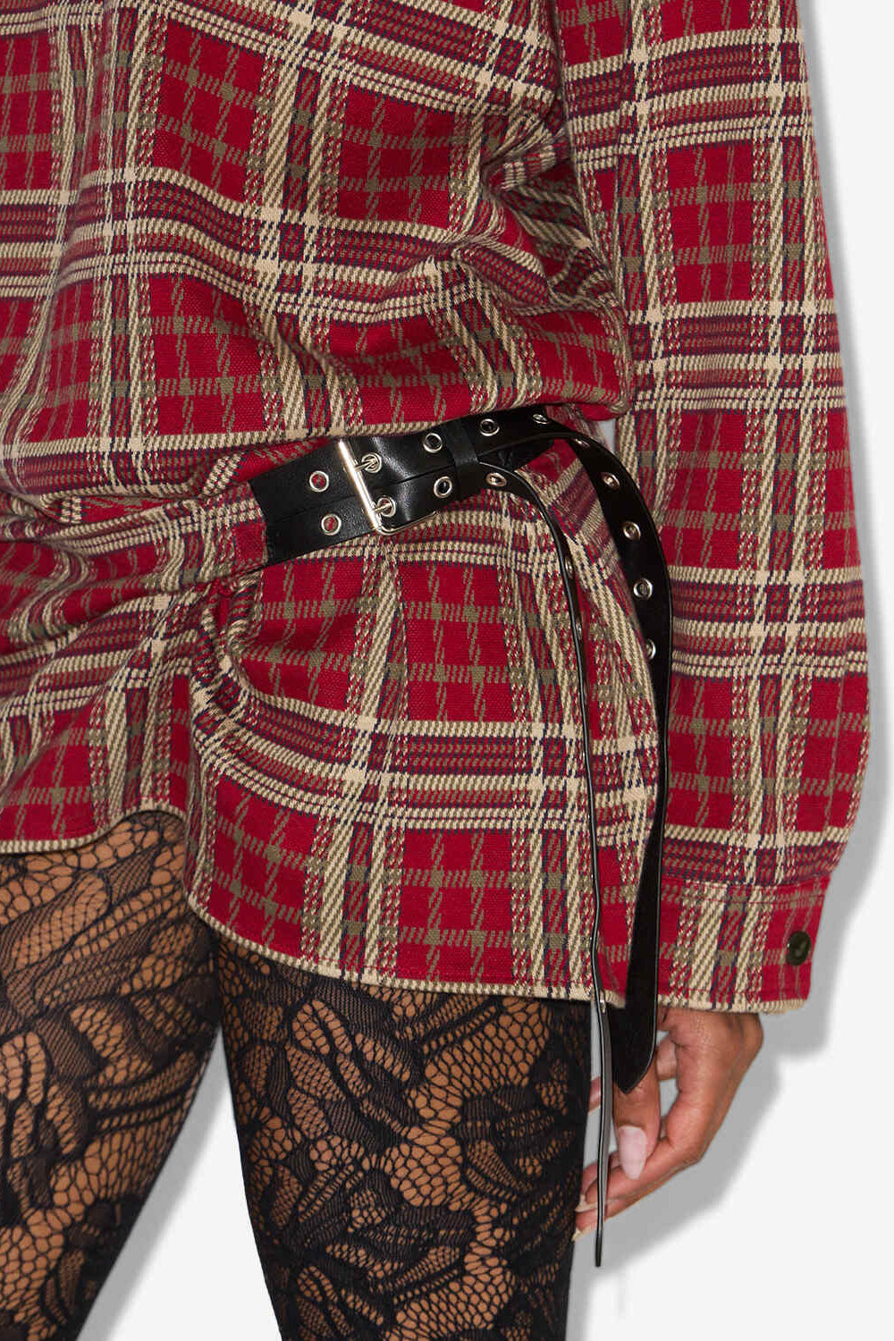 Robe-chemise tartan blandia - Rouge - Woman - 3