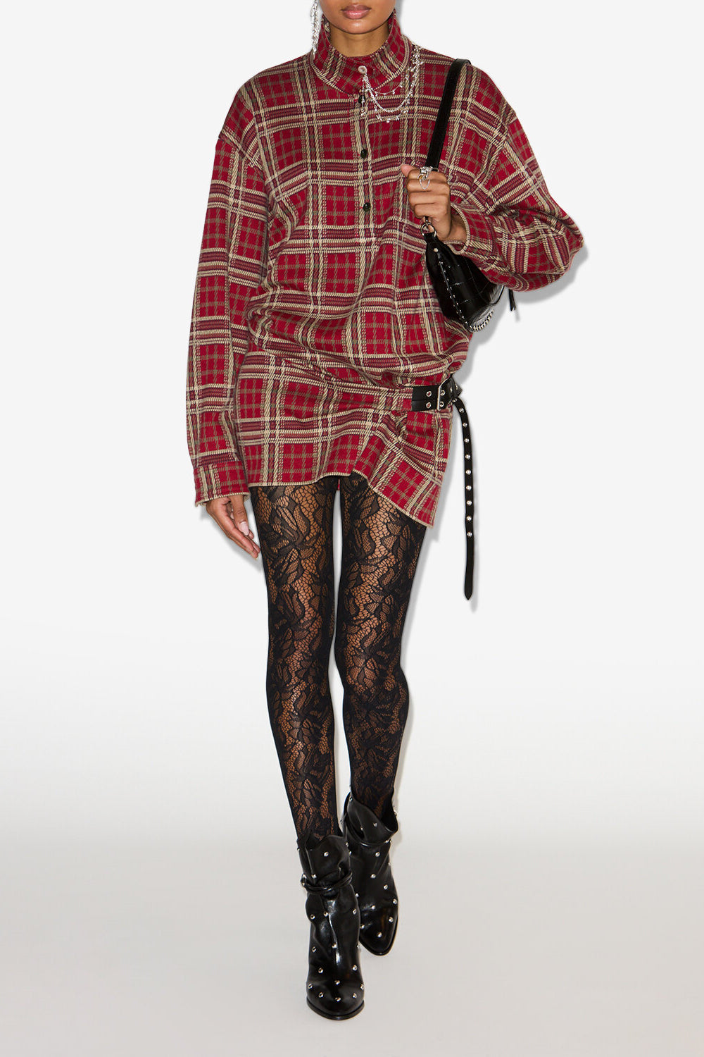 Robe-chemise tartan blandia - Rouge - Woman - 2