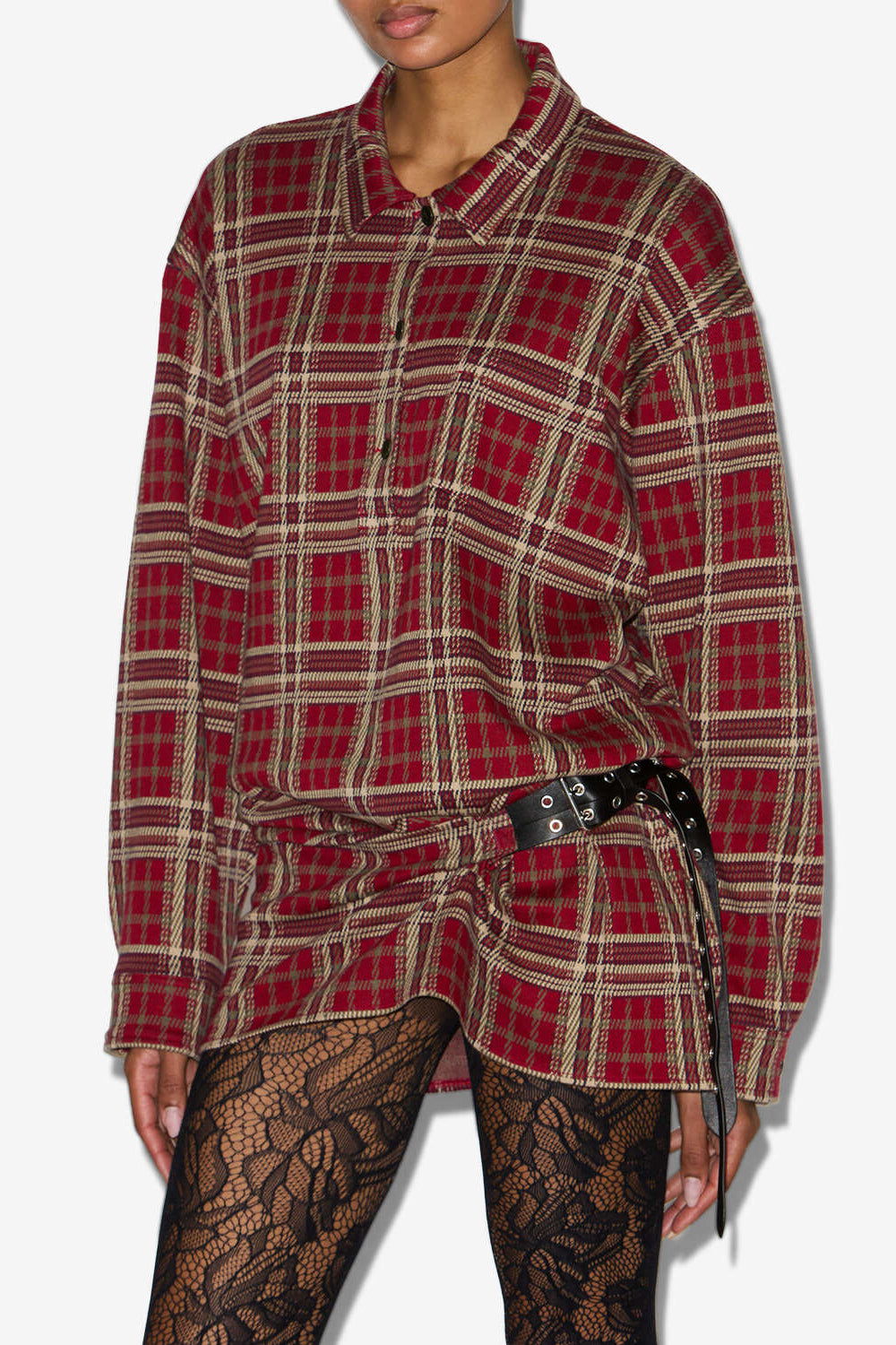 Robe-chemise tartan blandia - Rouge - Woman - 4