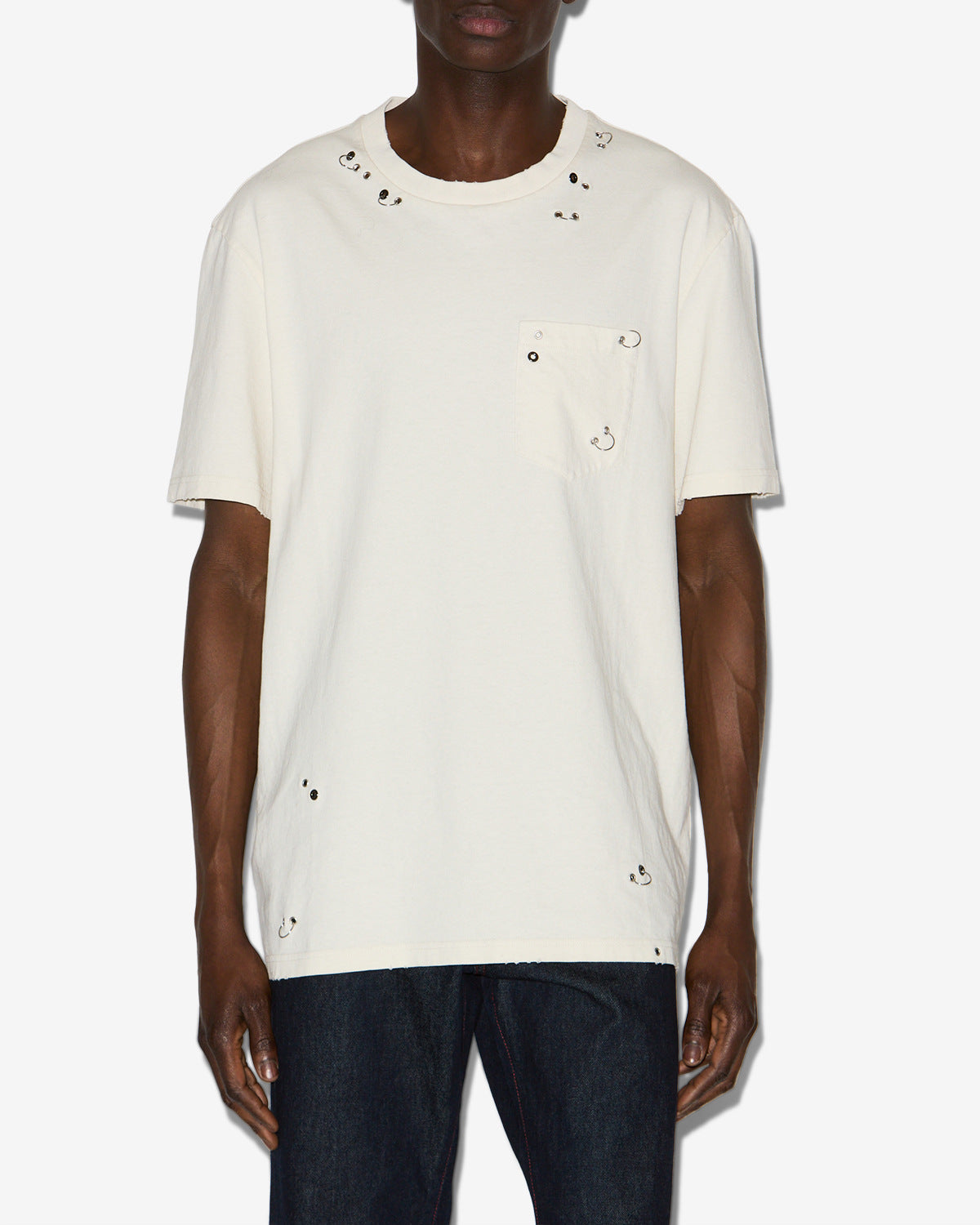 Tee shirt yezra Man Écru 4