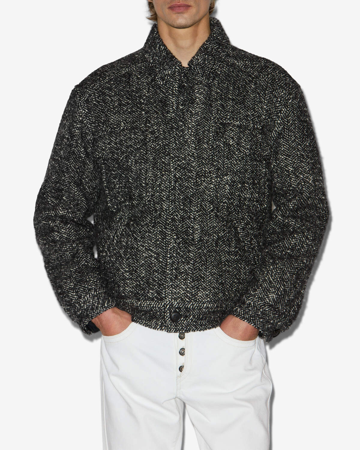 Jacke folco Man Black and ecru 2