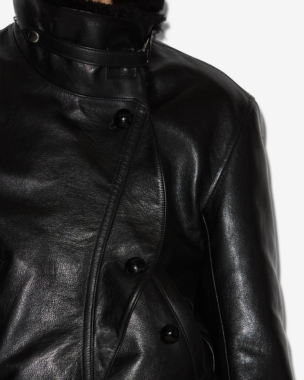 Veste en cuir briyana - Noir - Woman - 2