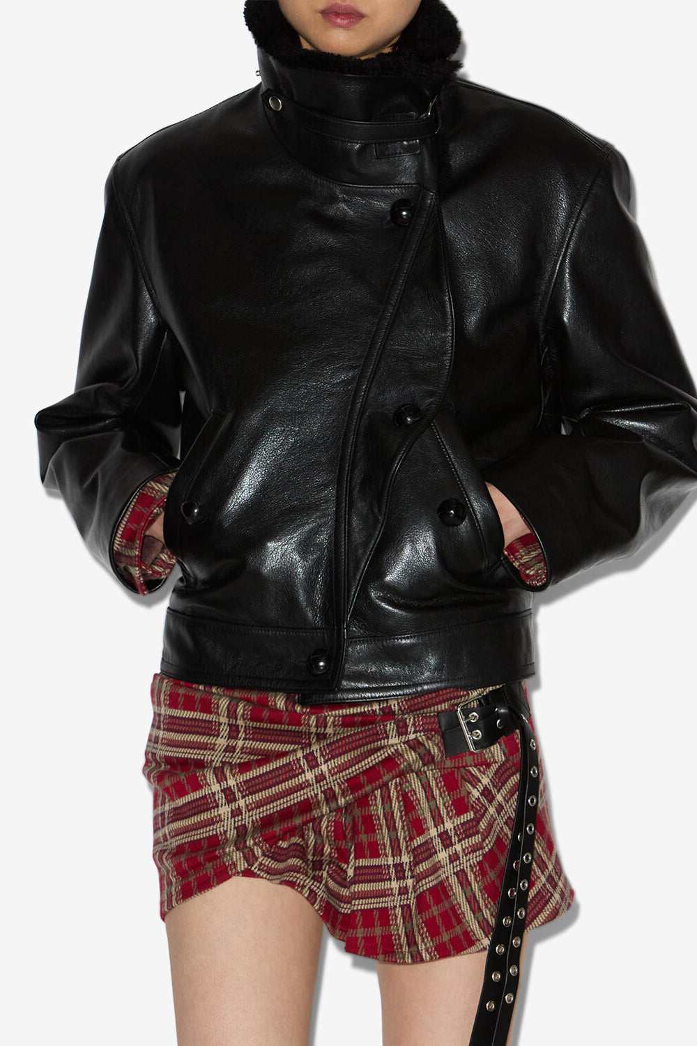 Veste en cuir briyana - Noir - Woman - 4