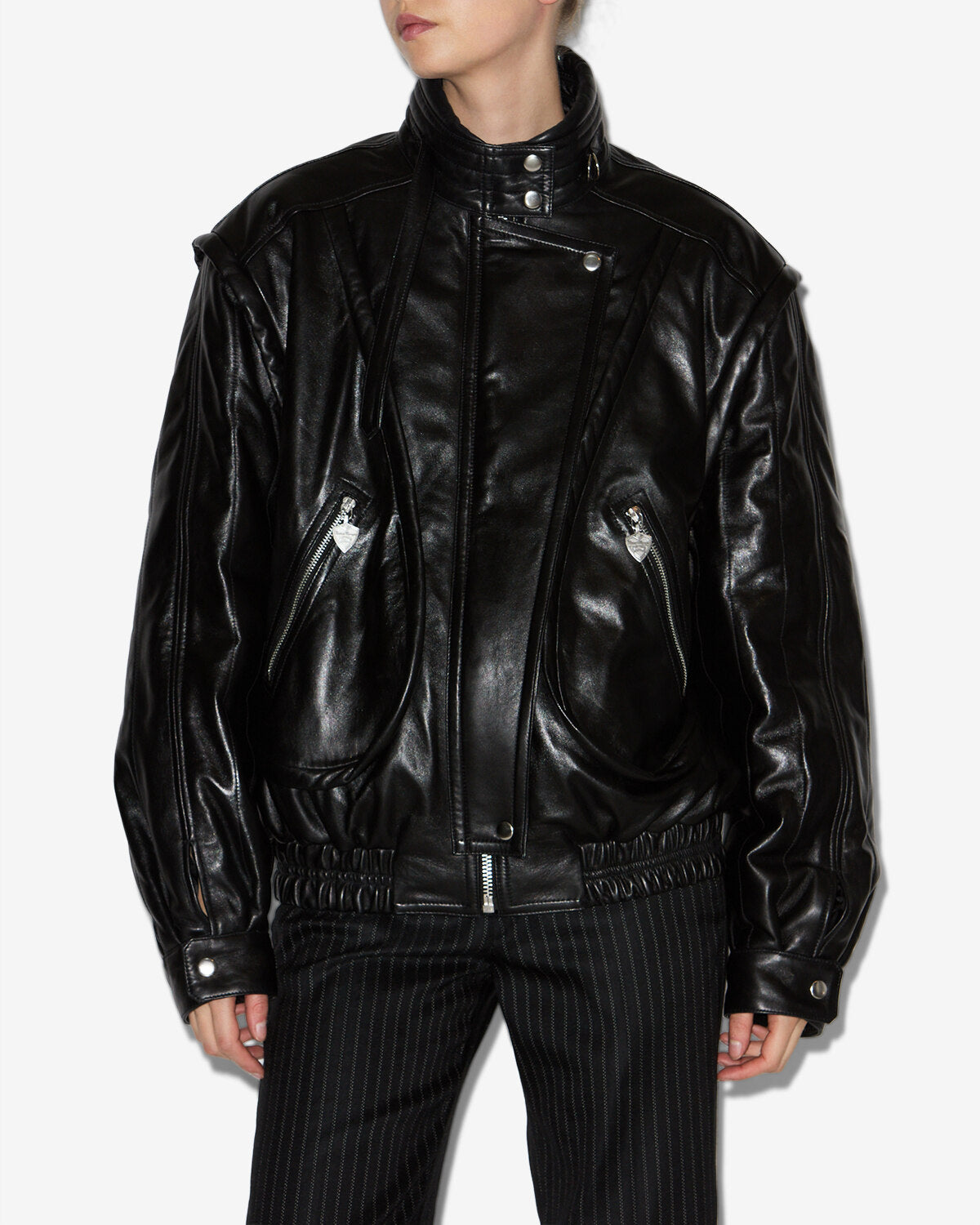 Giubbotto vintage carole in pelle - Nero - Woman - 3