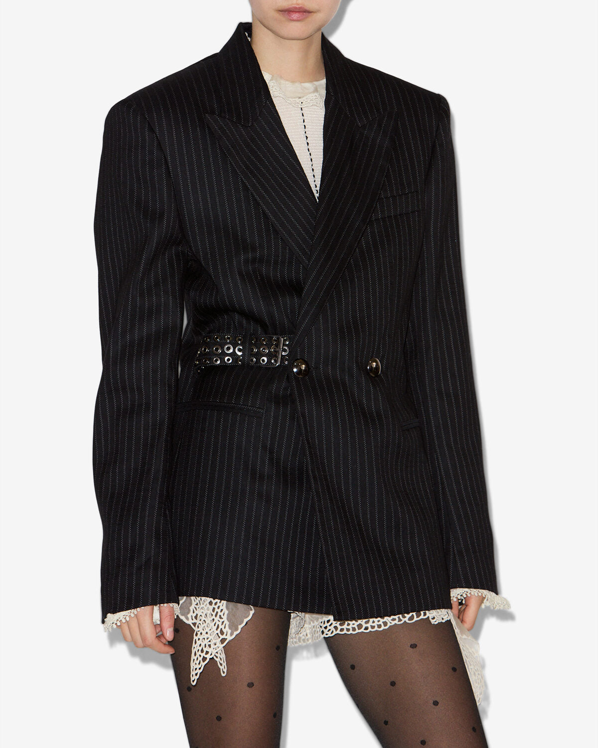 Giacca da tailleur nahia a righe - Nero - Woman - 3