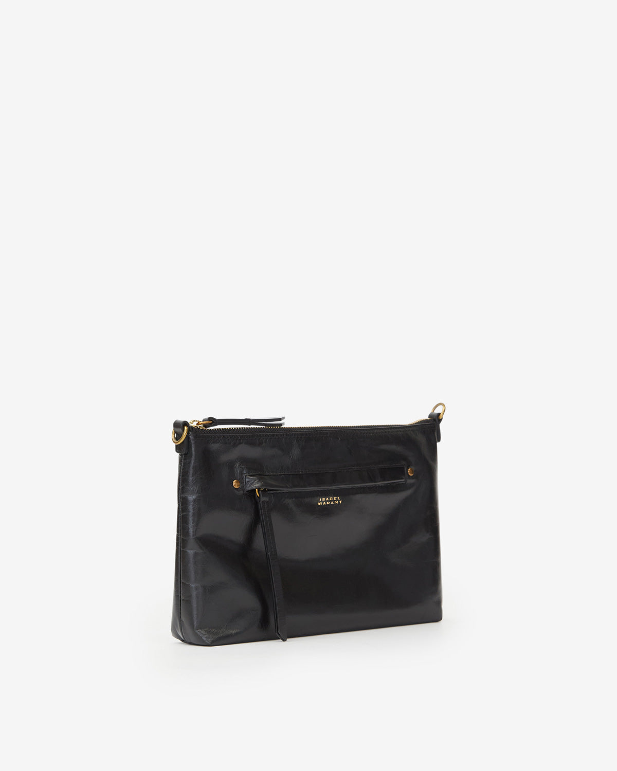Borsa a tracolla nessah in pelle di vacchetta lucida - Nero - Woman - 5