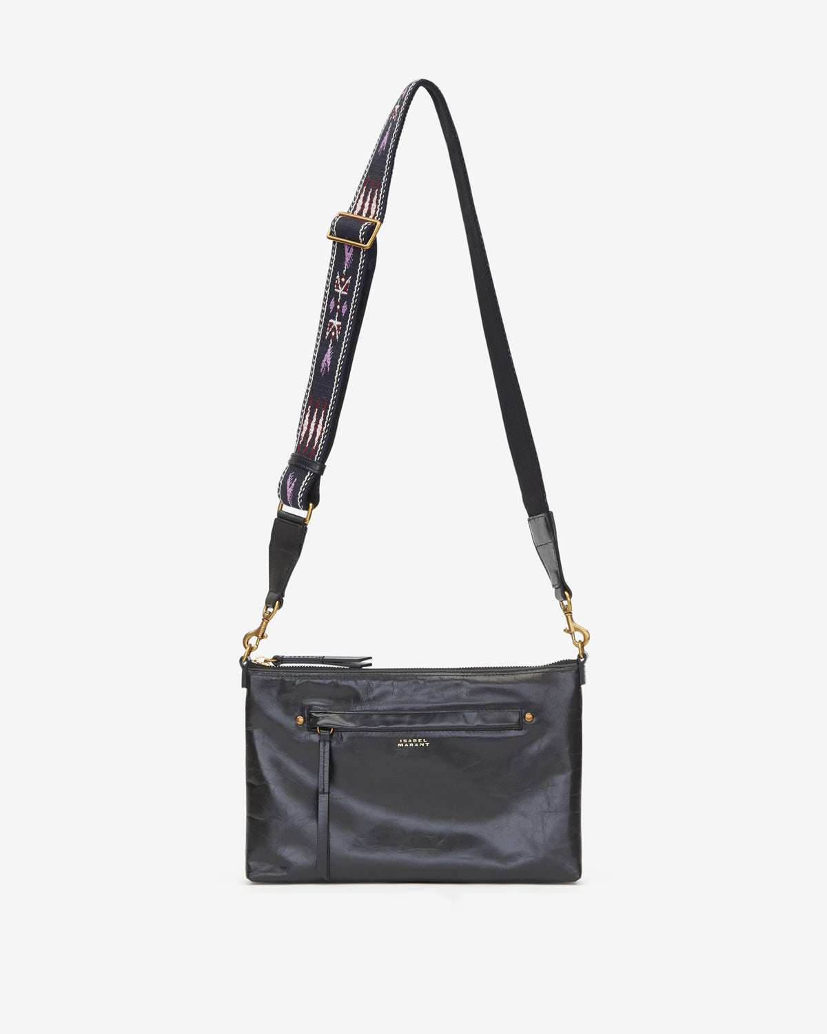 Borsa a tracolla nessah in pelle di vacchetta lucida - Nero - Woman - 6