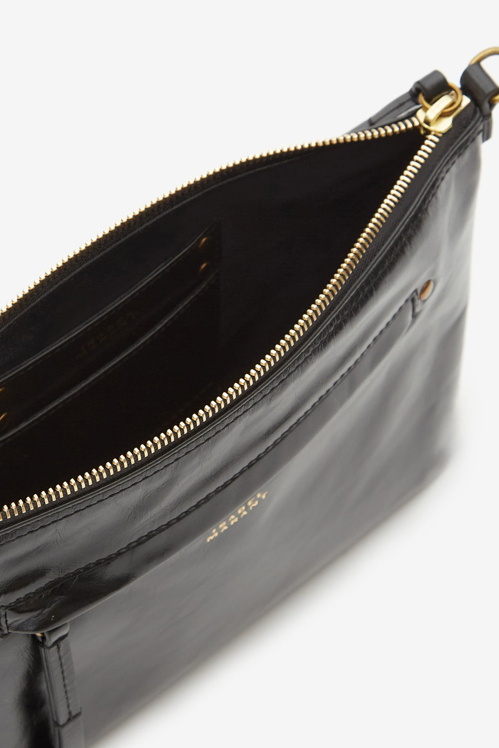 Borsa a tracolla nessah in pelle di vacchetta lucida - Nero - Woman - 4