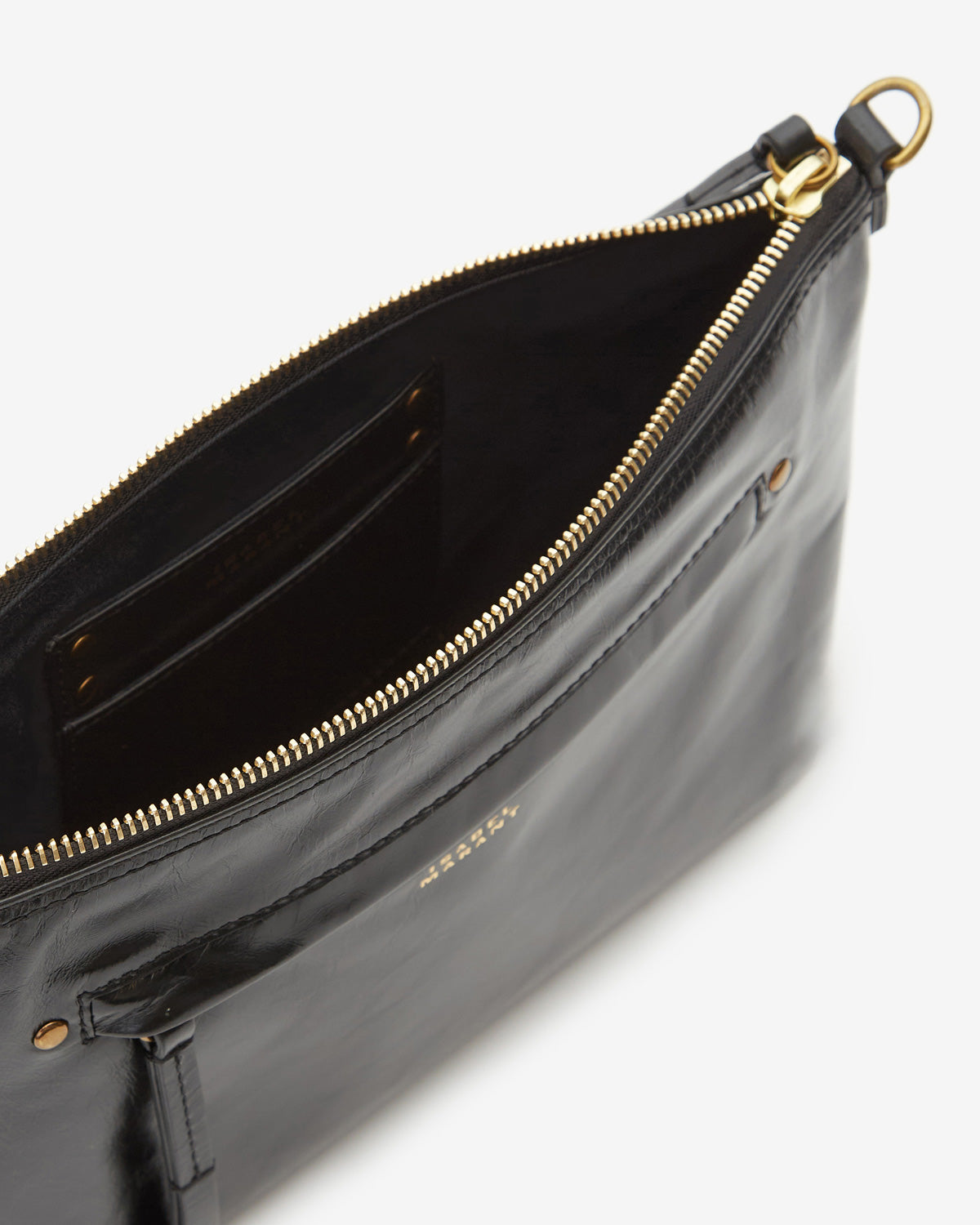 Borsa a tracolla nessah in pelle di vacchetta lucida - Nero - Woman - 3