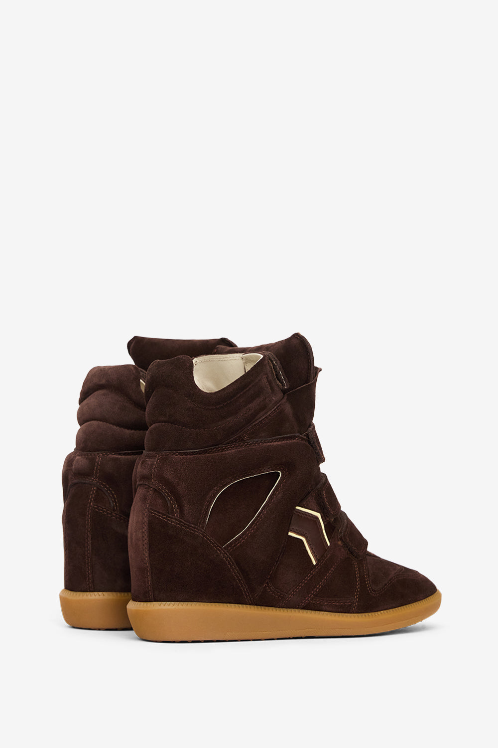 Sneakers bekett in pelle scamosciata con zeppa - Chocolate - light yellow - Woman - 2