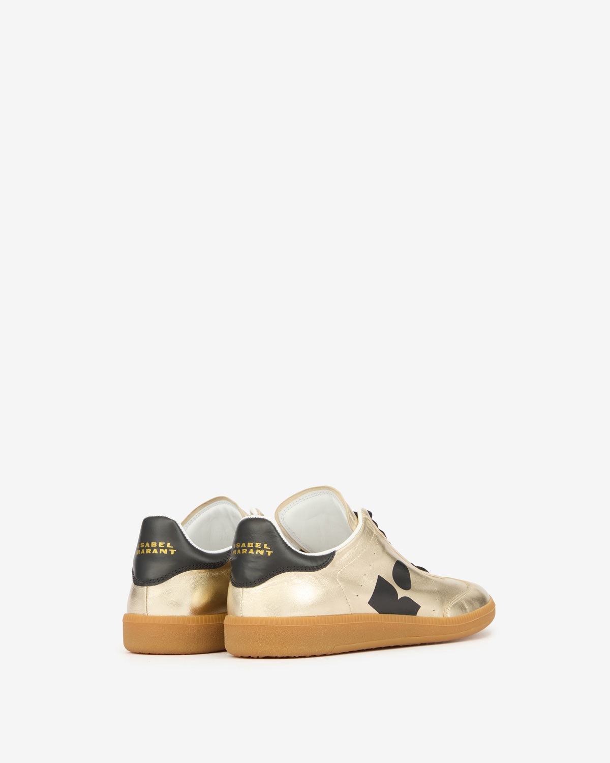 Kaycee low-top metallic leather sneakers - Light gold/black - Woman - 2