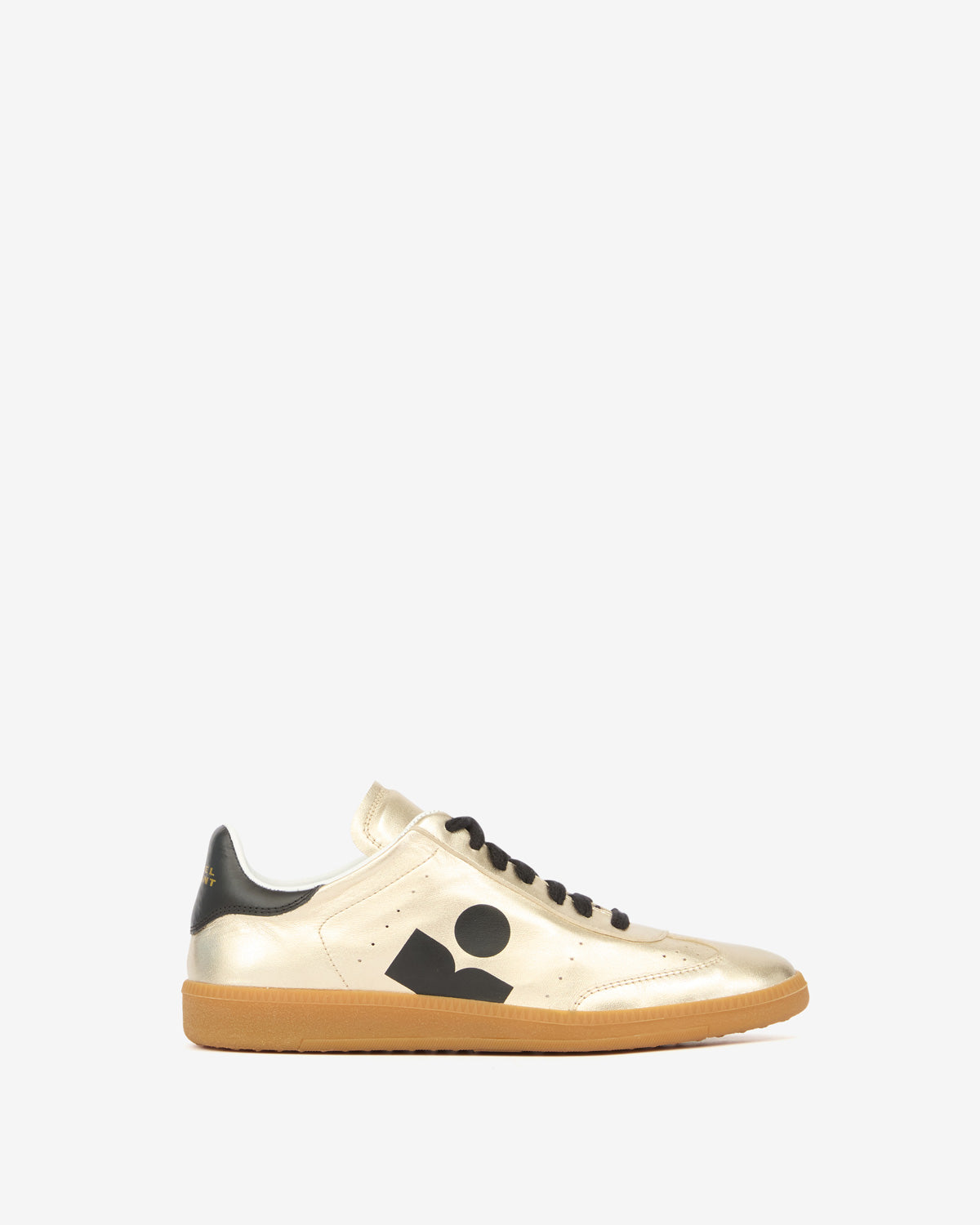 Kaycee low-top metallic leather sneakers - Light gold/black - Woman - 1